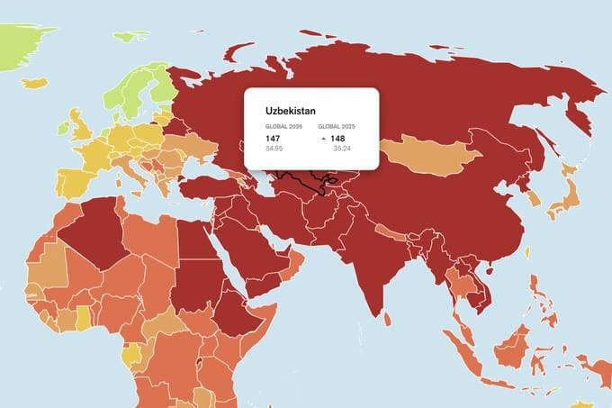 2026-yilgi Jahon matbuot erkinligi indeksi e’lon qilindi: O‘zbekiston o‘z pozitsiyasini qisman yaxshiladi