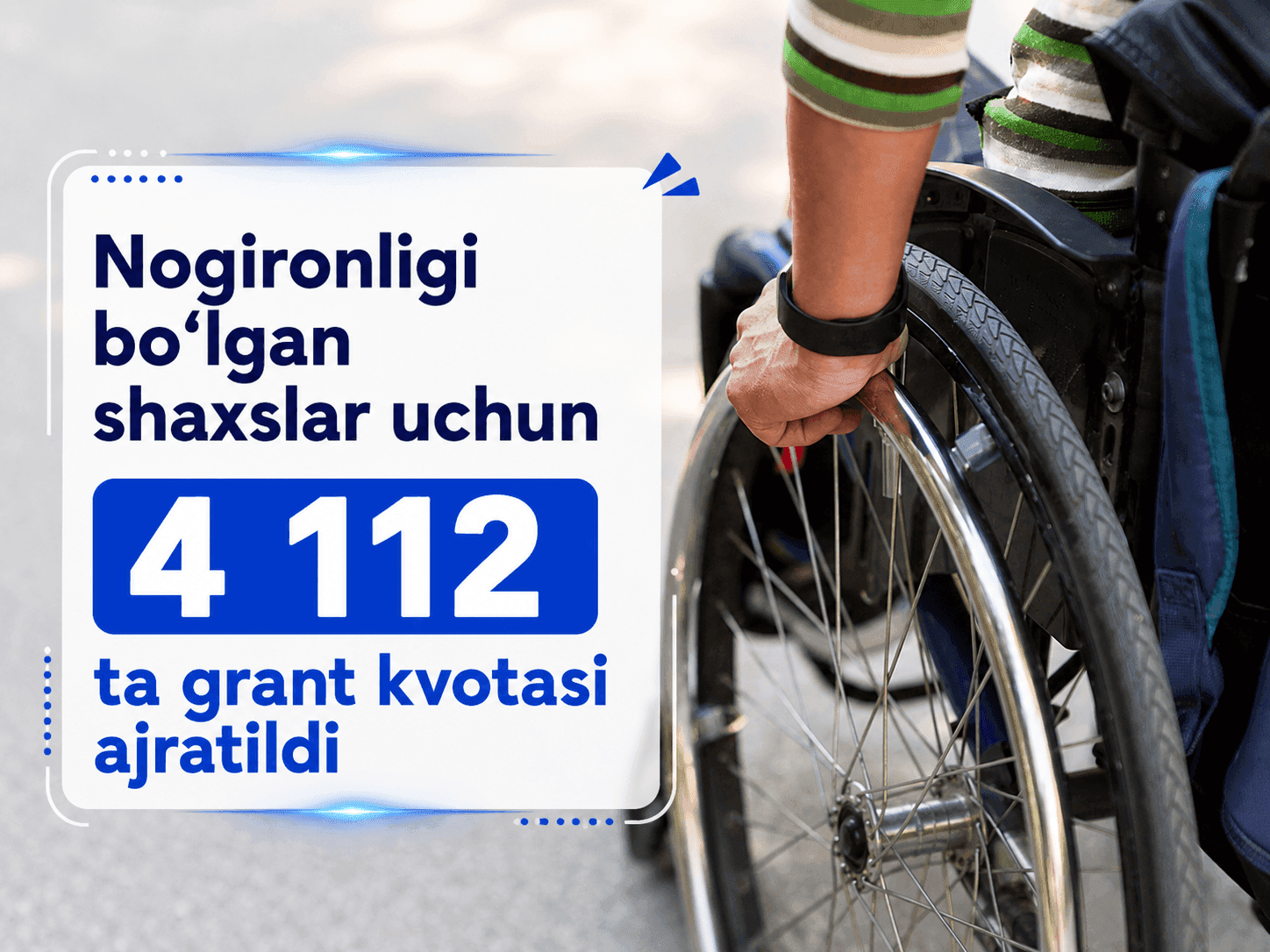 Nogironligi bo’lgan shaxslar uchun 4 112 ta grant kvotasi ajratildi