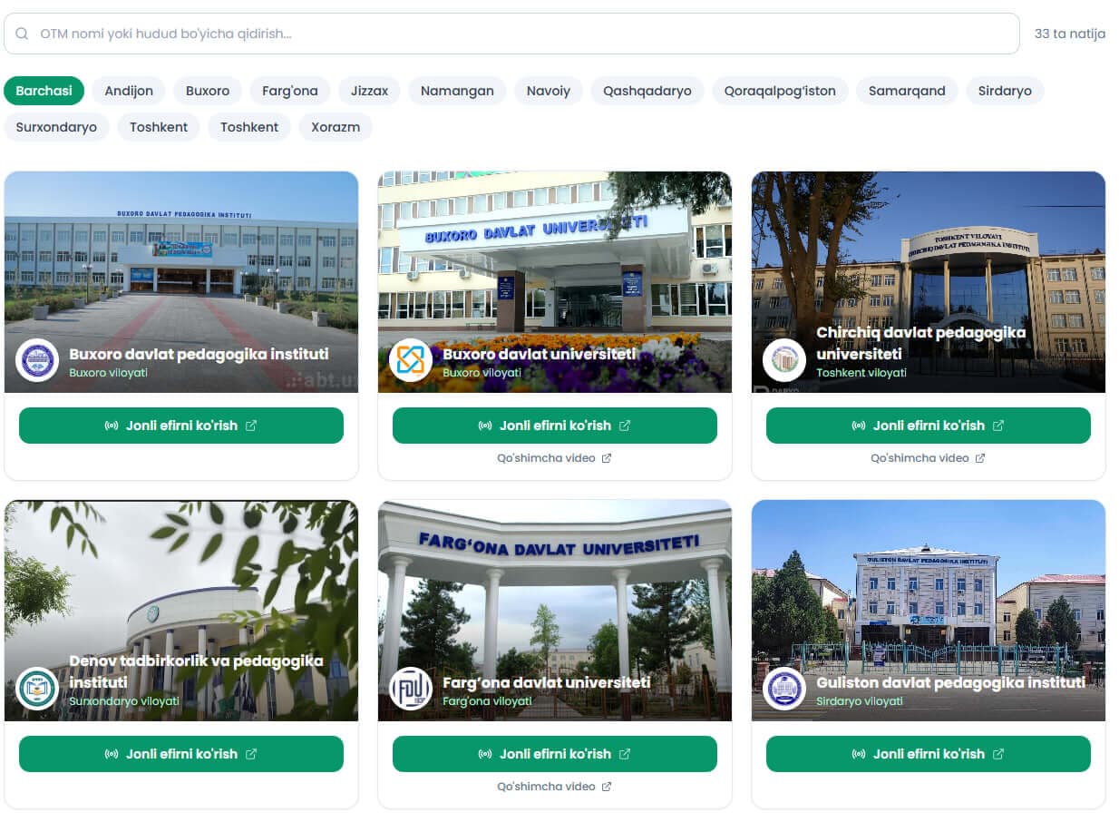 Kasbiy va ijodiy imtihonlarni onlayn kuzatish platformasi ishga tushdi