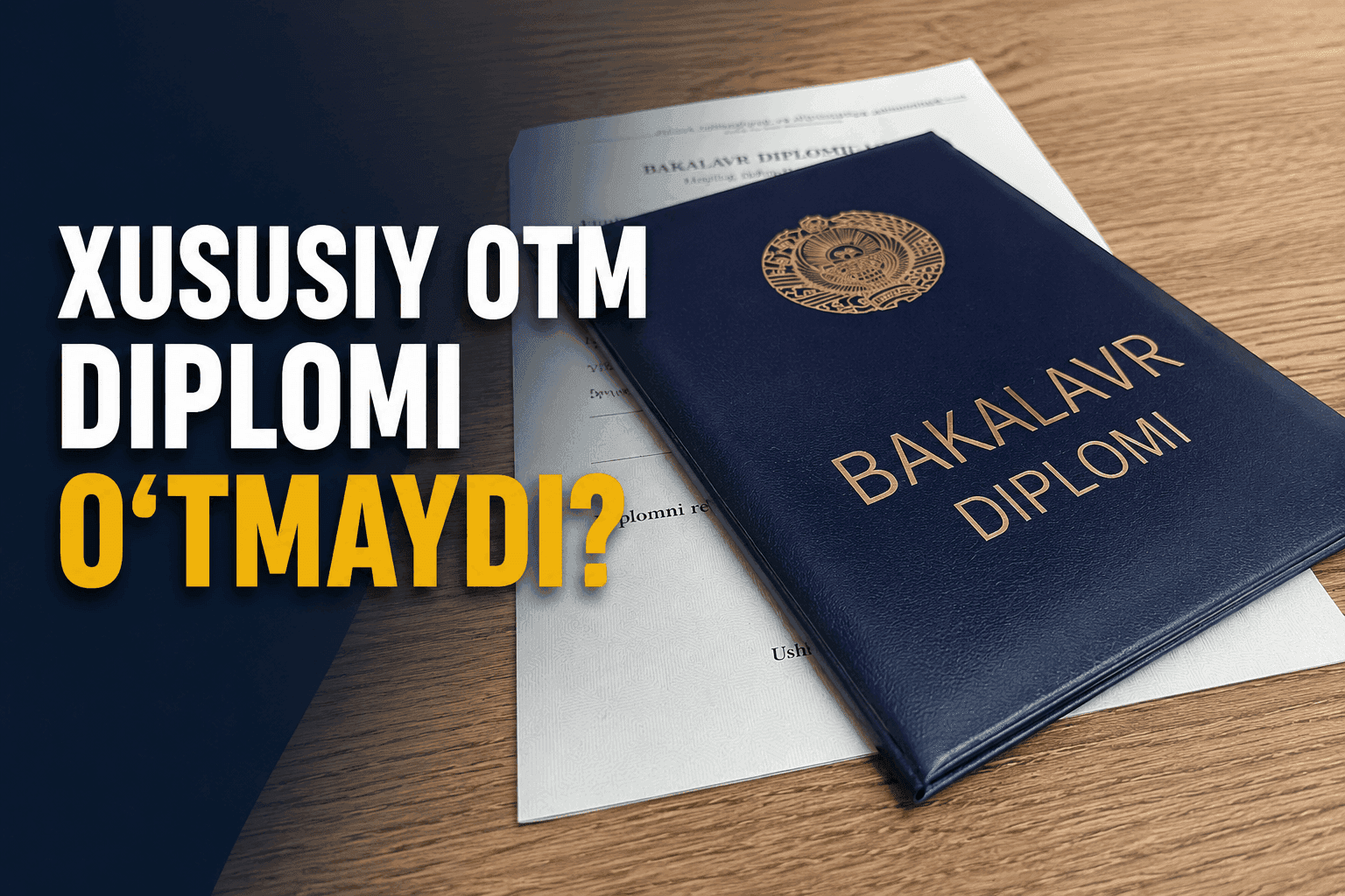 Xususiy OTM diplomi o‘tmaydi deganlarga qanday javob berish kerak?