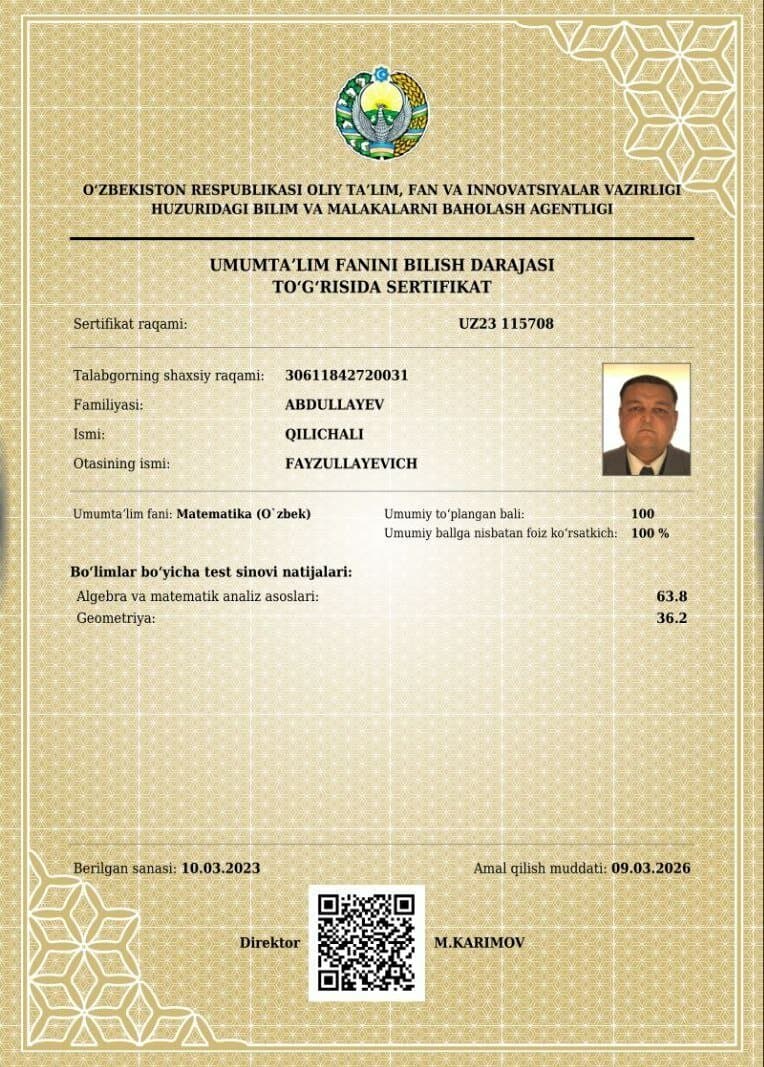 Milliy sertifikat ballari qanday hisoblanadi? (Qo’llanma)