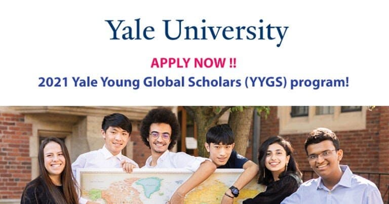 Yale Young Global Scholars: AQSHda 100% grantli yozgi maktab