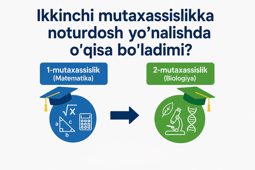 Ikkinchi mutaxassislik: Noturdosh yo‘nalishda o‘qish mumkinmi? Qoidalar va qabul tartibi