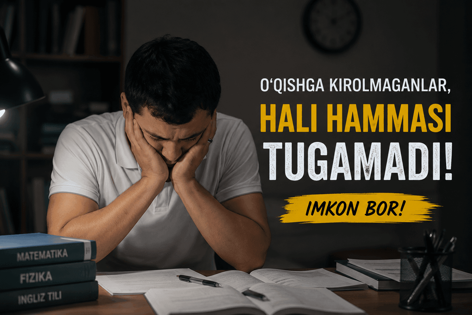 O‘qishga kirolmagan abituriyentlar vakant o‘rinlar uchun qo‘shimcha tanlovda ishtirok etishi mumkin.