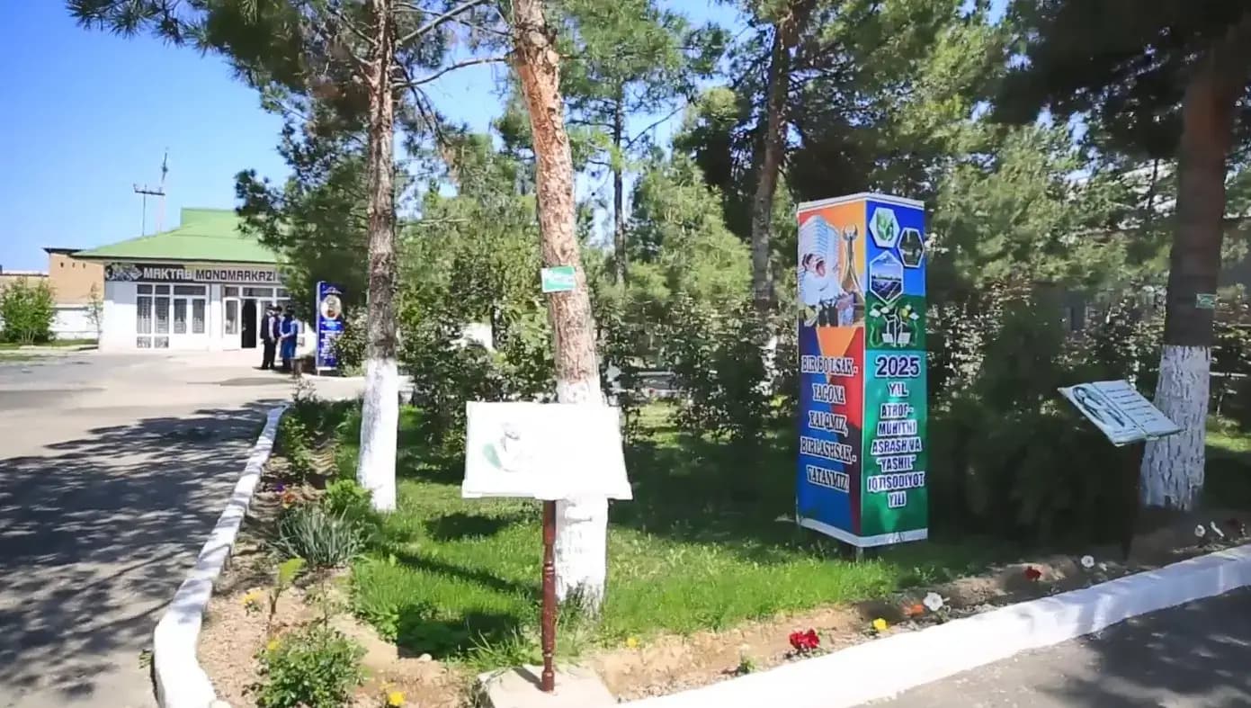 Jizzax maktablarida Ota-onalar bog‘i barpo etildi