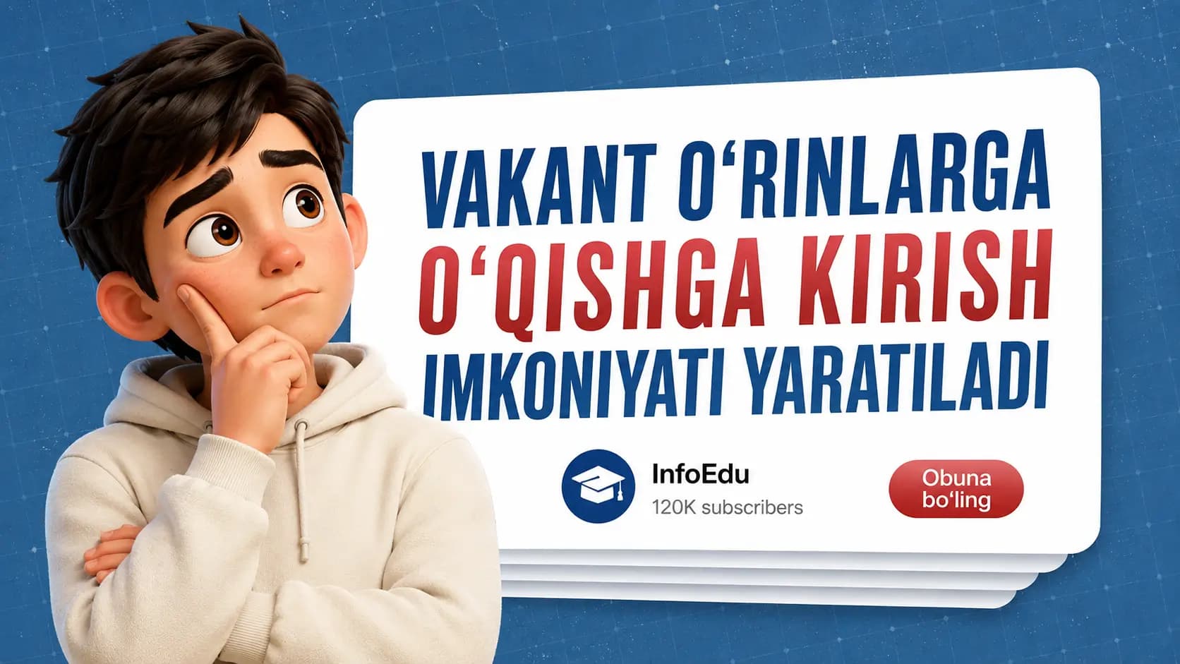 Kira olmagan abituriyentlar vakant o‘rinlarga kirishi mumkin