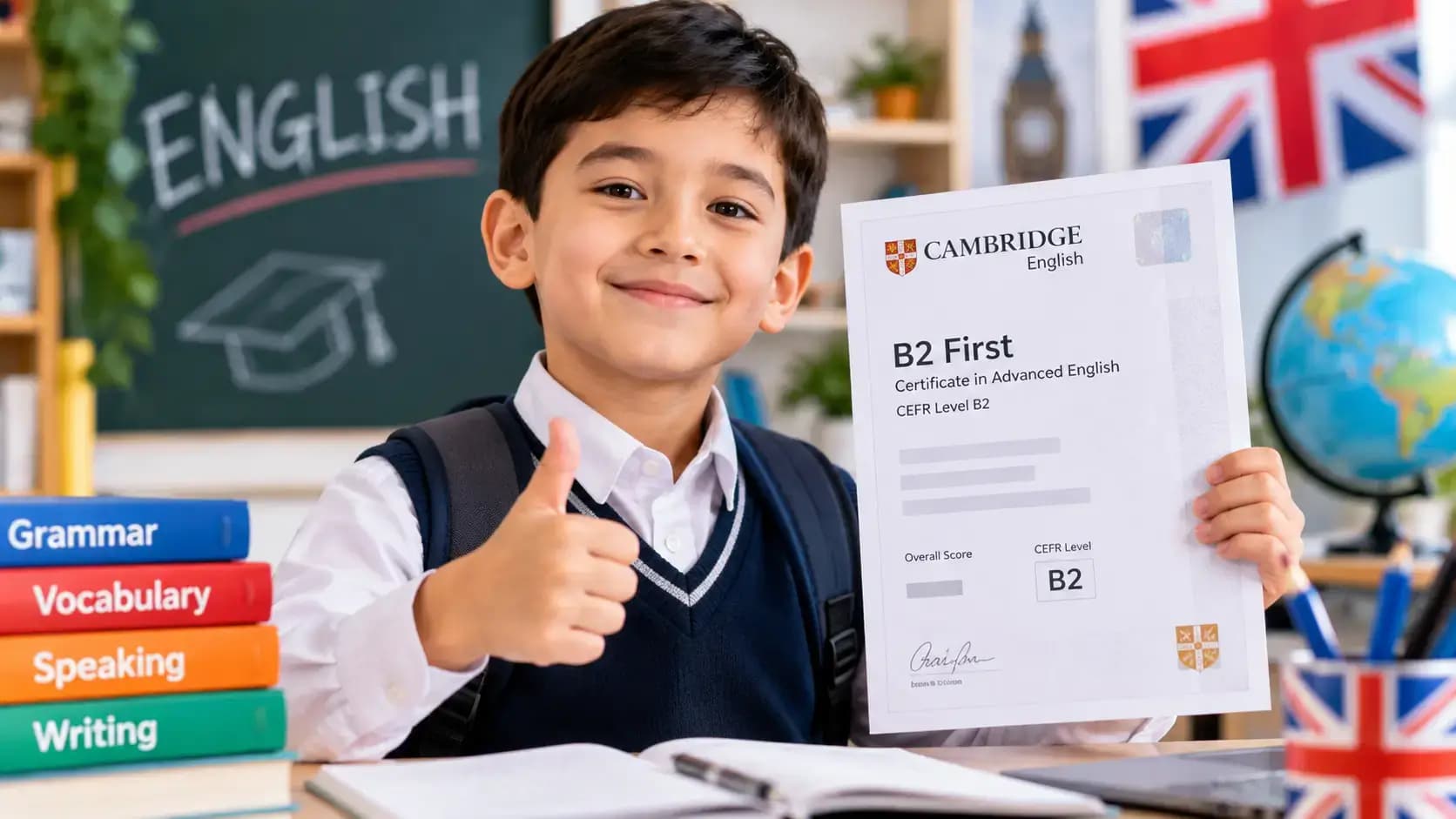 10 yoshli o‘quvchi ingliz tilidan B2 sertifikatni 3-sinfligida oldi