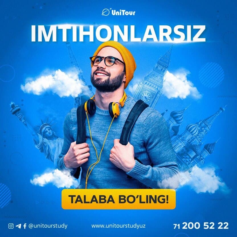 Imtihonsiz xorijiy universitetlarda talaba bo’ling