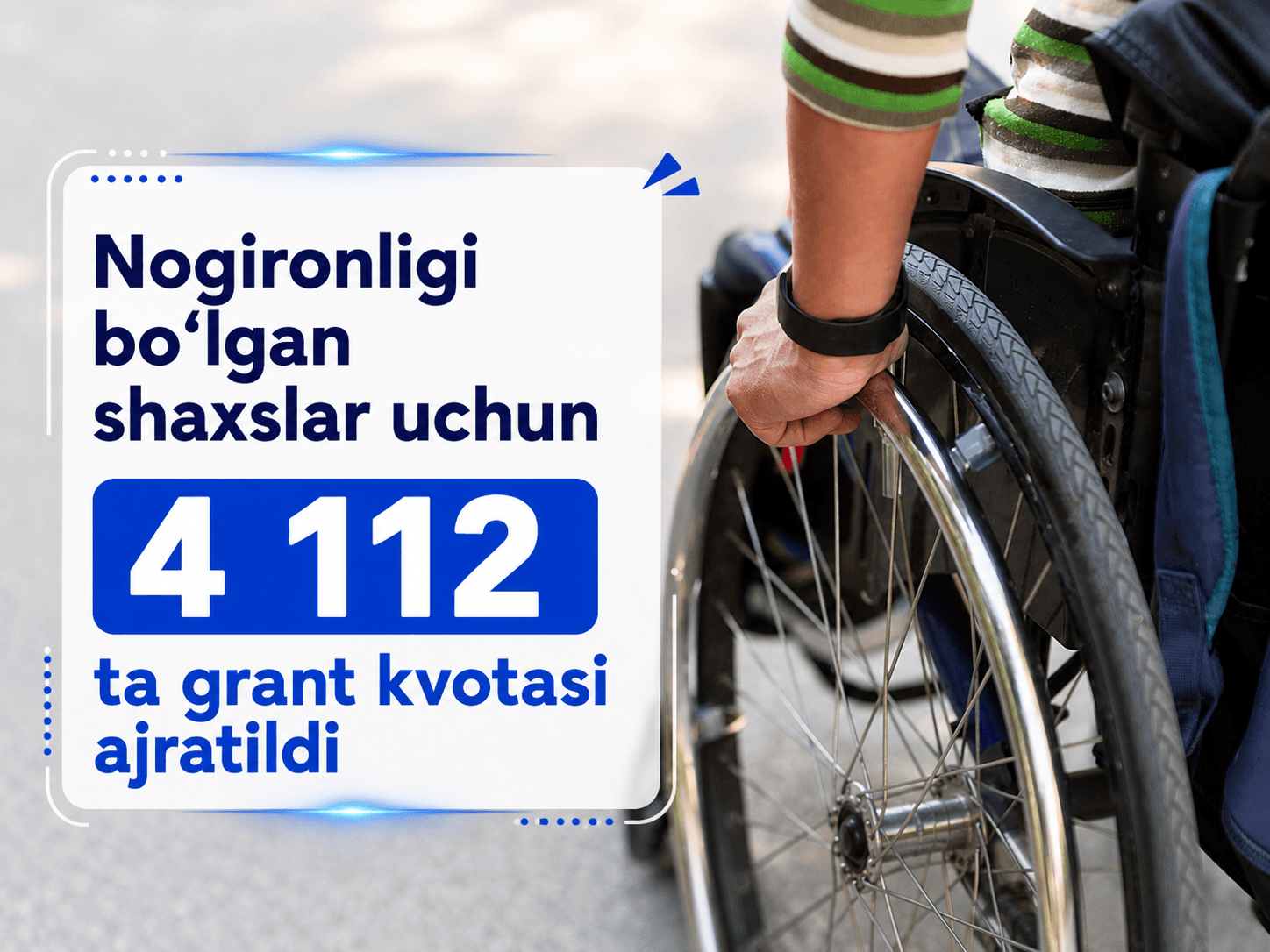 Nogironligi bo’lgan shaxslar uchun 4 112 ta grant kvotasi ajratildi
