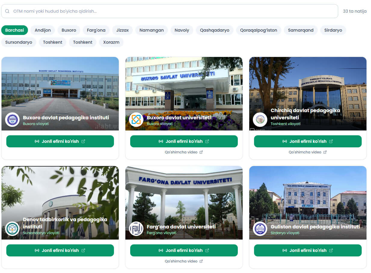 Kasbiy va ijodiy imtihonlarni onlayn kuzatish platformasi ishga tushdi