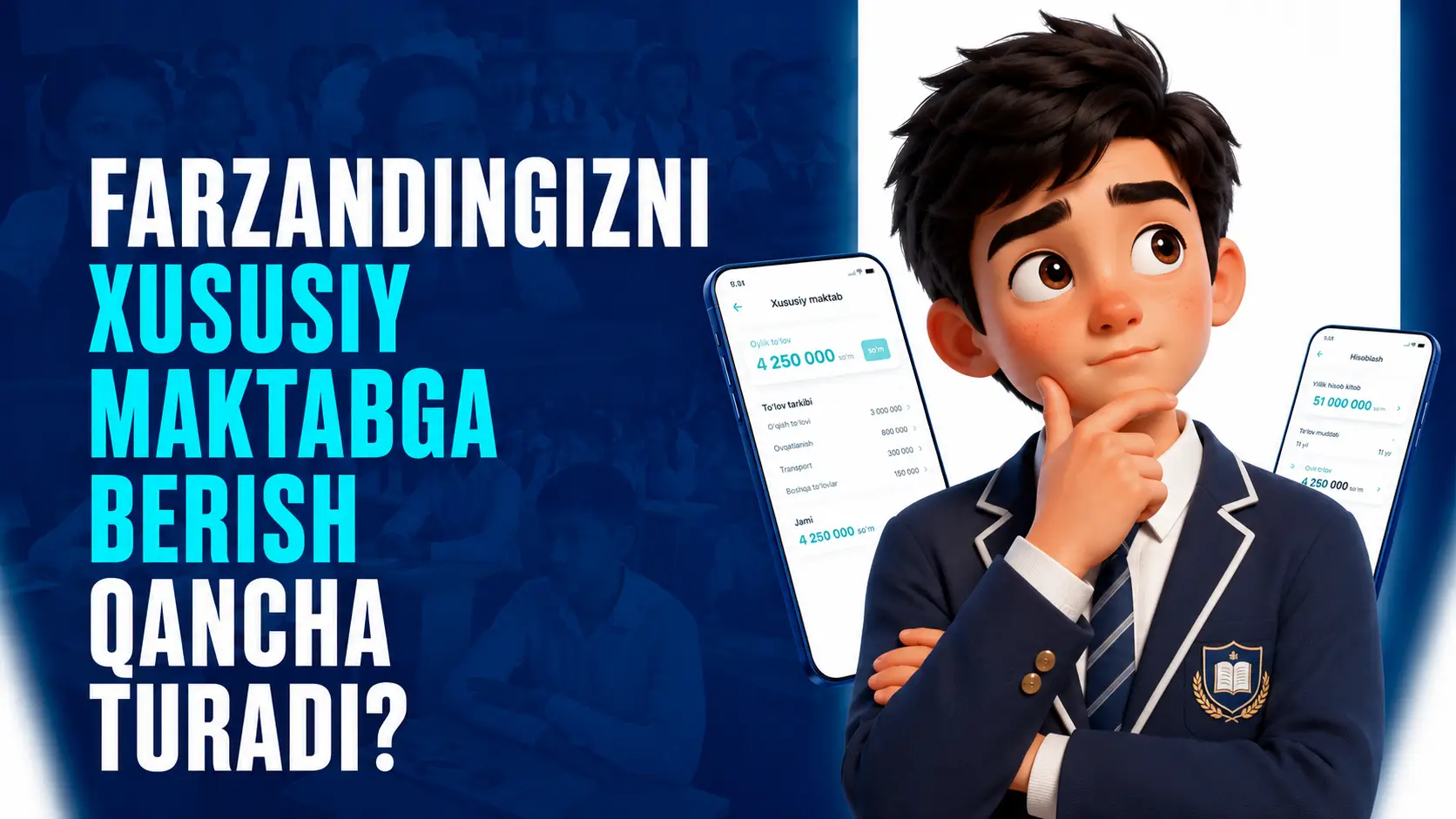 Farzandingizni xususiy maktabga berish qancha turadi?