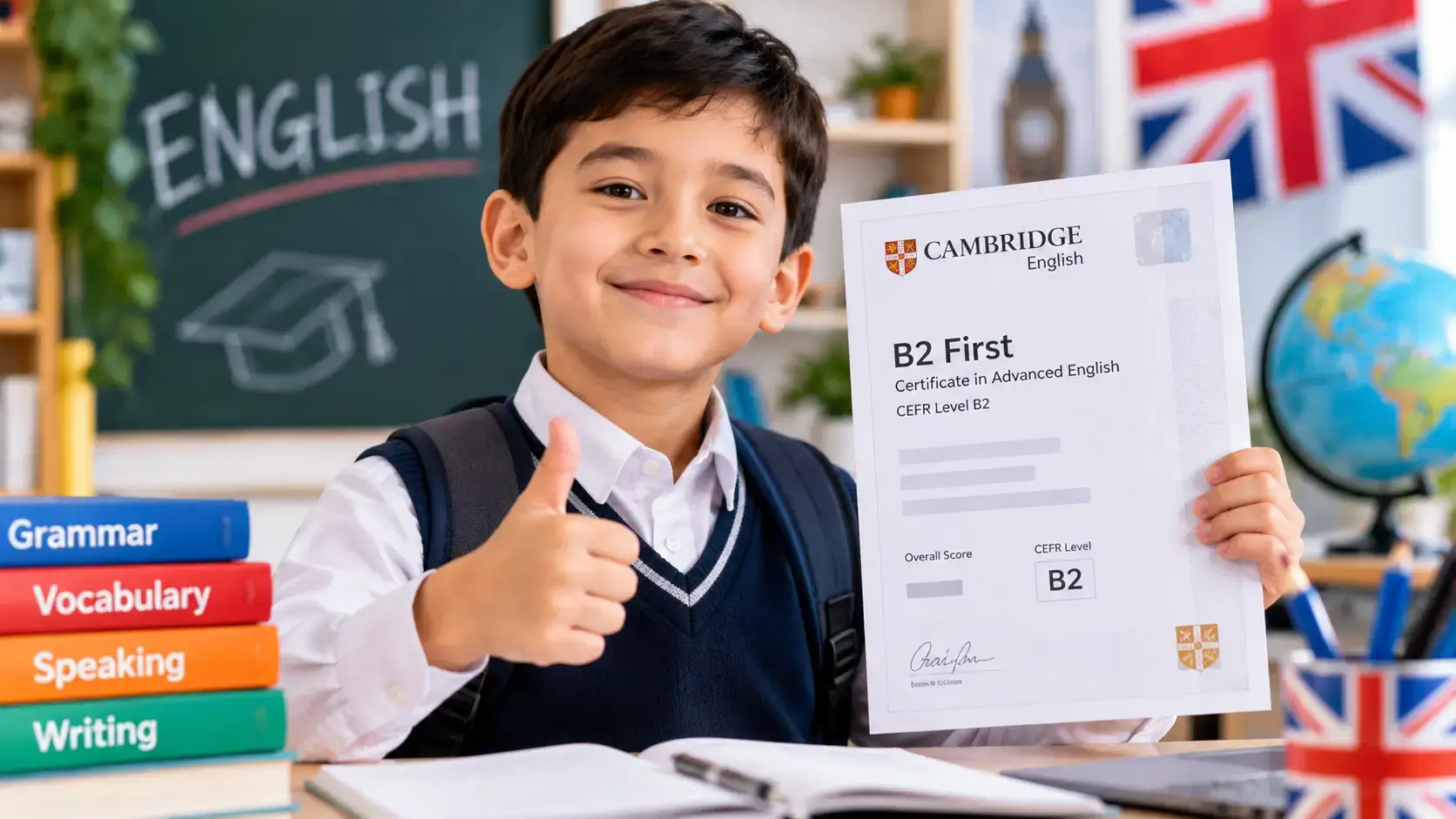10 yoshli o‘quvchi ingliz tilidan B2 sertifikatni 3-sinfligida oldi
